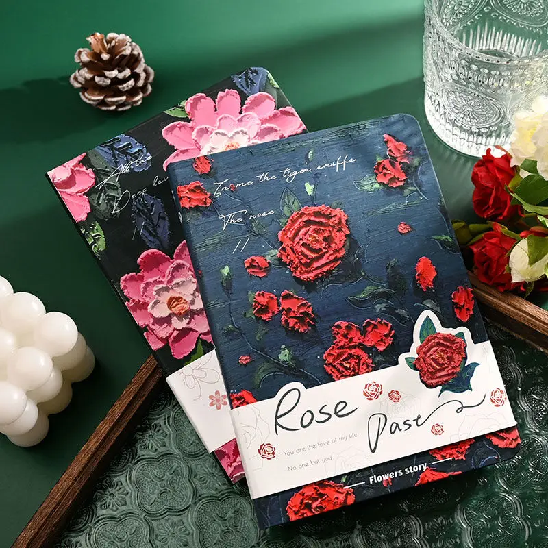 

Artistic Oil Painting Notebook High-value Student Hand Book Girl Heart Hand Time Management Planner Notebooks and Journals