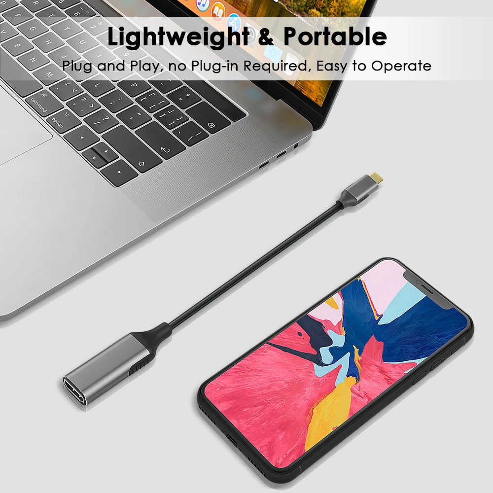 Портативный кабель с разъемами типа C и DP штекер/гнездо 0 2 м/1 8 м 4K @ 60 Гц