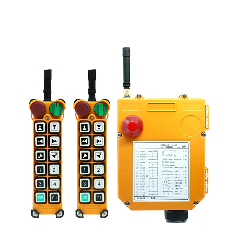 Односкоростной/двухъядерный управляющий кран, промышленный беспроводной пульт дистанционного управления, 12 каналов, 12 В, 24 В, 220 В, 380 В, 2F1S