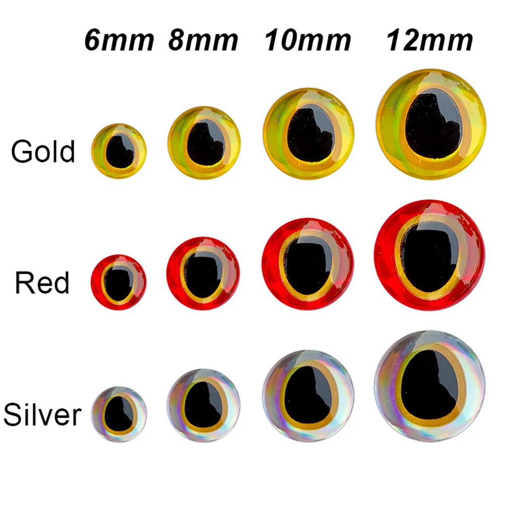 

3D-Holographic Fishing Lure Eyes For Fly Tying Stickers 6mm 8mm 10mm 12mm DIY Fish Eyes Baits Making Artificial Tackle Pesca