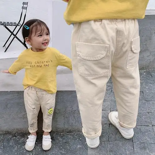 Прямая поставка Модные осенние джинсовые брюки для маленьких мальчиков и