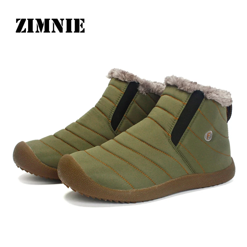 ZIMNIE/брендовые зимние теплые женские ботинки, женские водонепроницаемые Короткие Плюшевые Зимние ботильоны, Женская нескользящая обувь на плоской подошве размера плюс 35-48