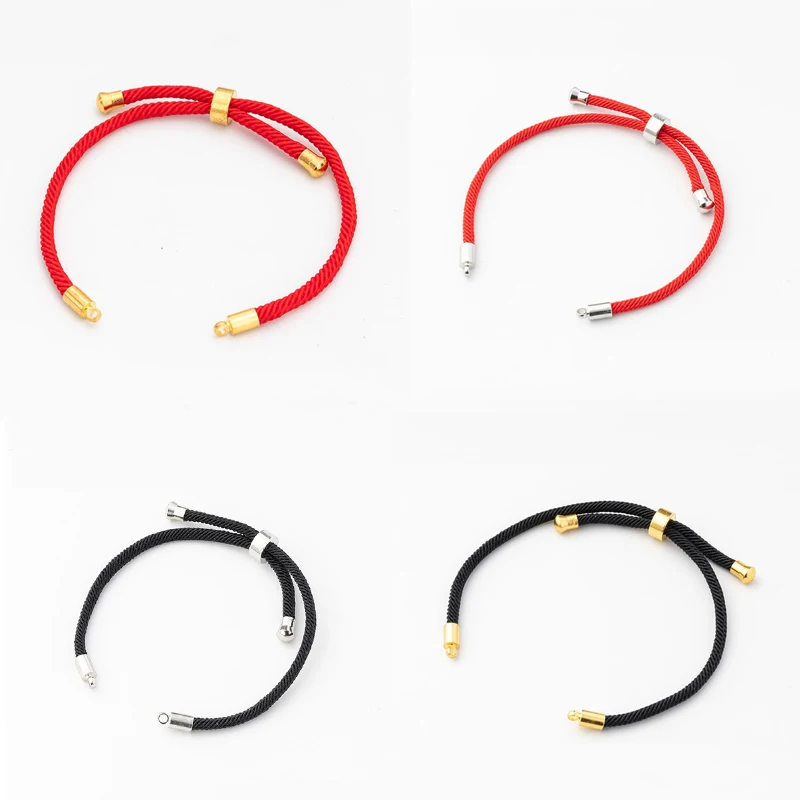 5PCS/Lot 3mm Black Red Rope Accessories Adjustable Link Chain for DIY Connectors Charms Bracelets Jewelry Making | Украшения и