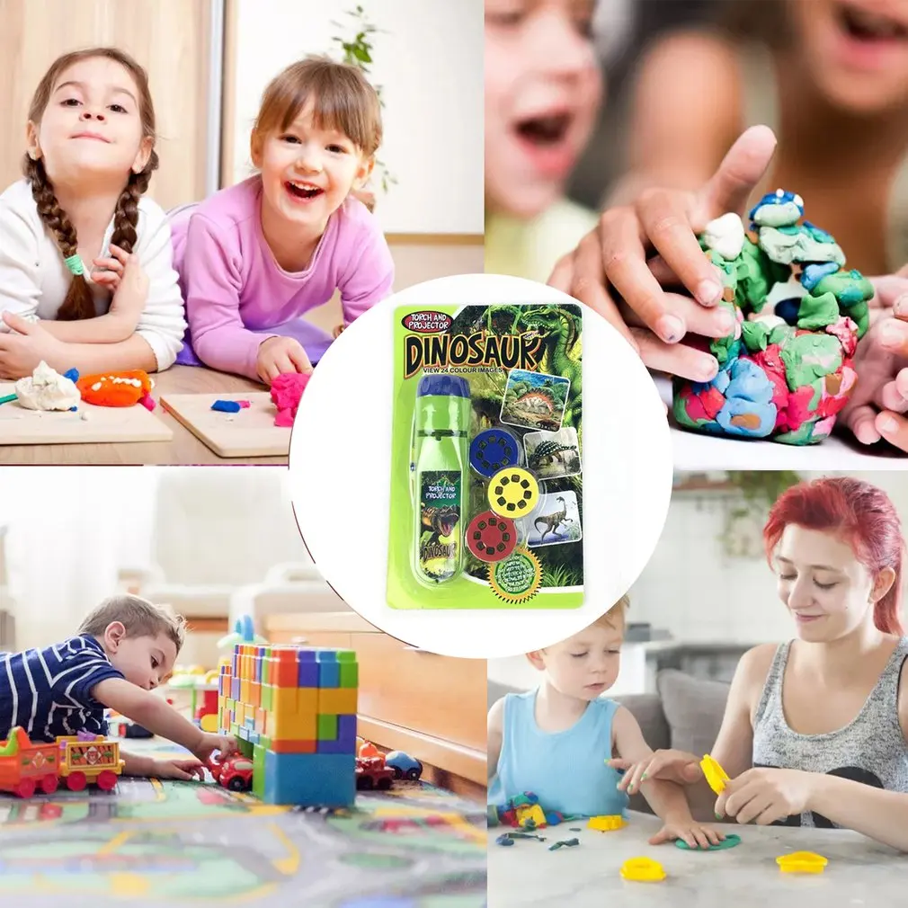 Projection Flashlight Children Projector Light Cute Cartoon Toy Night Photo Picture Bedtime Learning Fun Toys |
