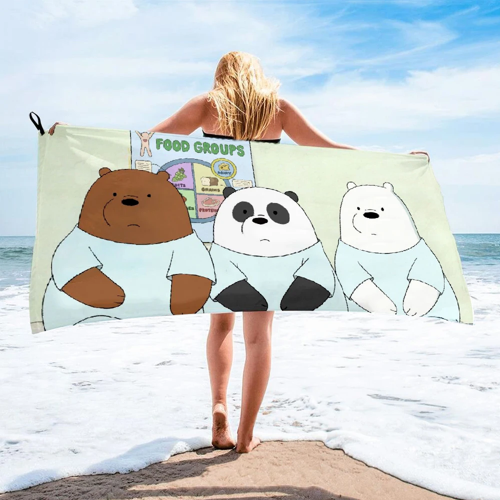 Корейское банное полотенце из микрофибры с изображением трех голого медведя