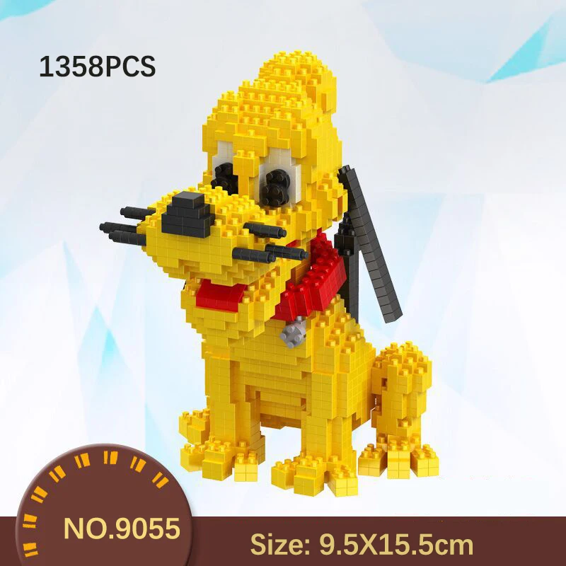 

Cartoon Animal Dog Figures 3D Model Building Blocks Pet DIY Mini Diamond Magic Bricks Assembled Toys for Kids Boys Gifts 1358pcs