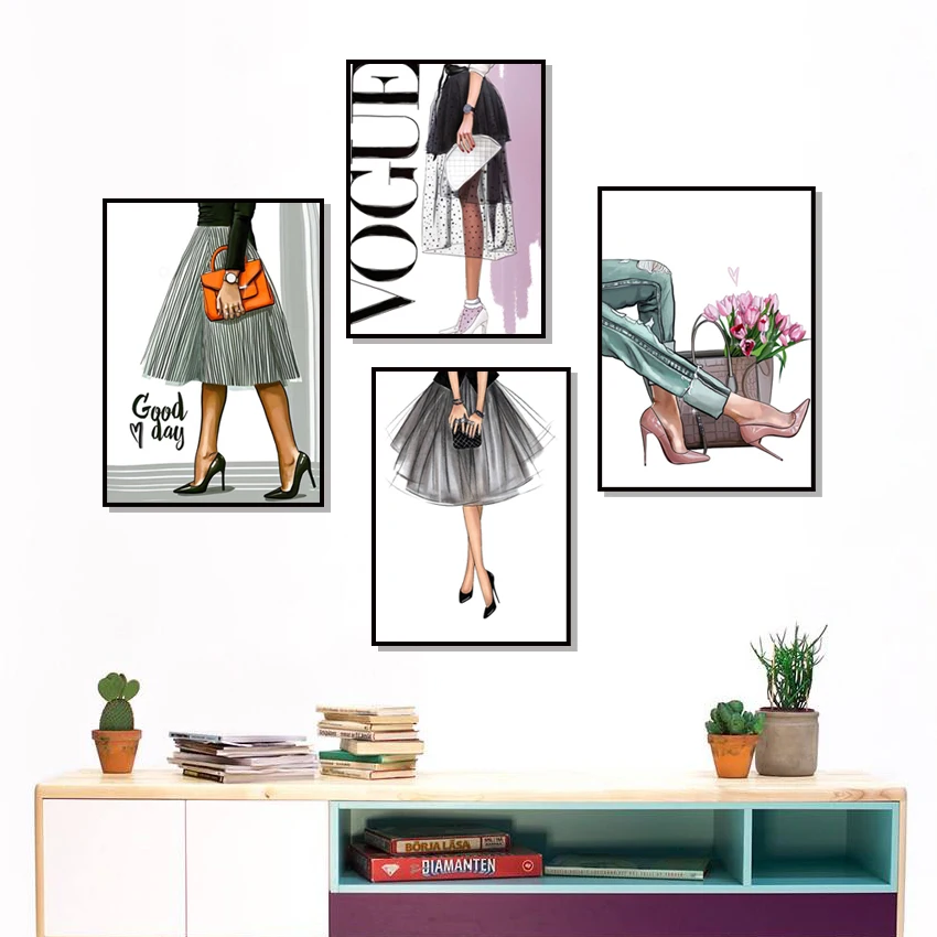 Модная Супермодная Сумочка для девушек настенная Картина на холсте