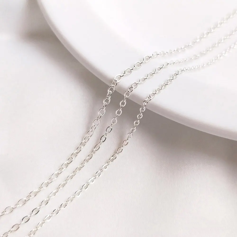 1 метр 925 Посеребренная цепочка с крестом ожерелье цепи браслет для ювелирных