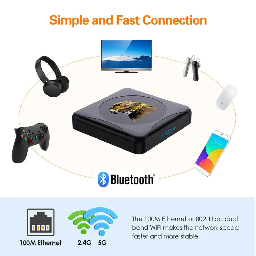 

4K Android TV Box RK3318 HK1RBOX 4GB 64GB Support 2.4G/5G WIFI Android 10.0 Smart Tv Box Google Media Player Set Top Box