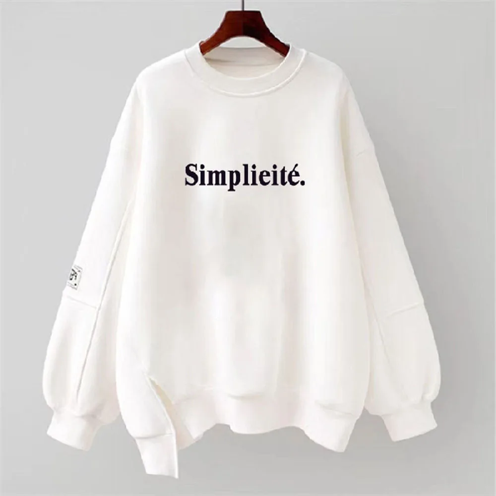 Повседневная Женская толстовка с разрезом толстая весенне-осенняя корейская