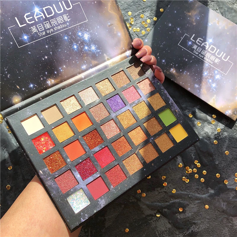 35 цветов Алмазная голографическая палитра теней для век Мерцающая матовая