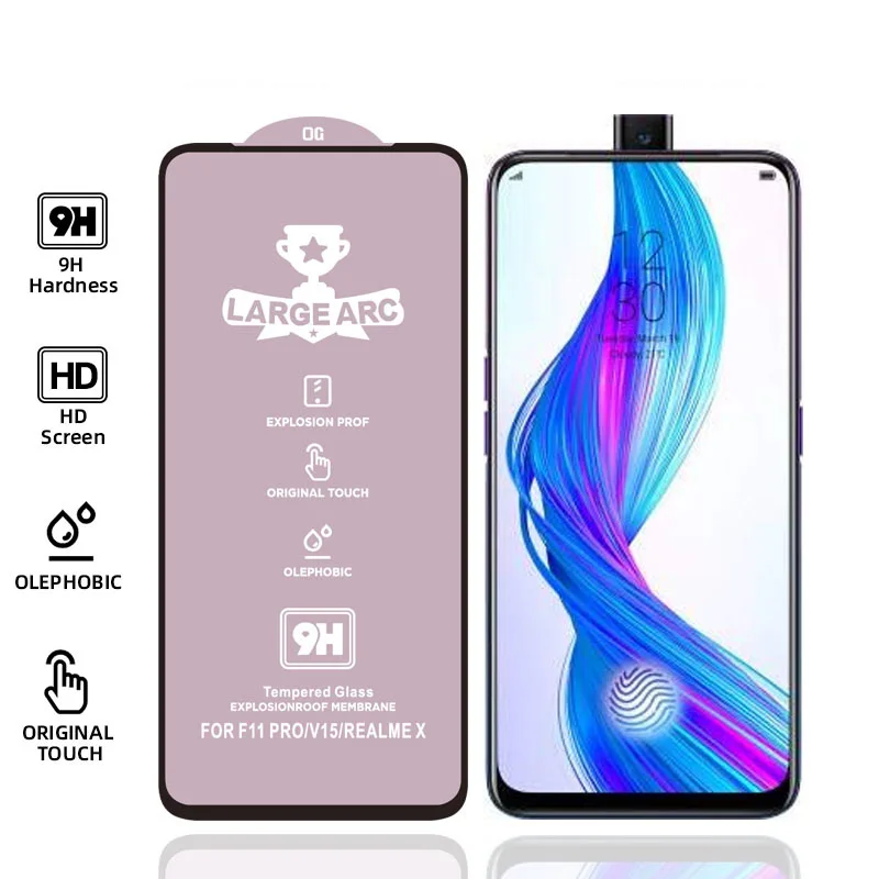 Закаленное стекло с полным покрытием для Oppo Realme X7 X3 Zoom X2 X50 X Lite Youth Pro Player X50M X50T C3 C3i