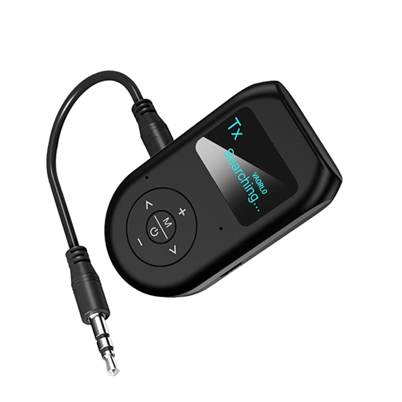 ЖК дисплей Bluetooth 5 0 аудио передатчик приемник 3 мм AUX стерео с микрофоном Handfrees