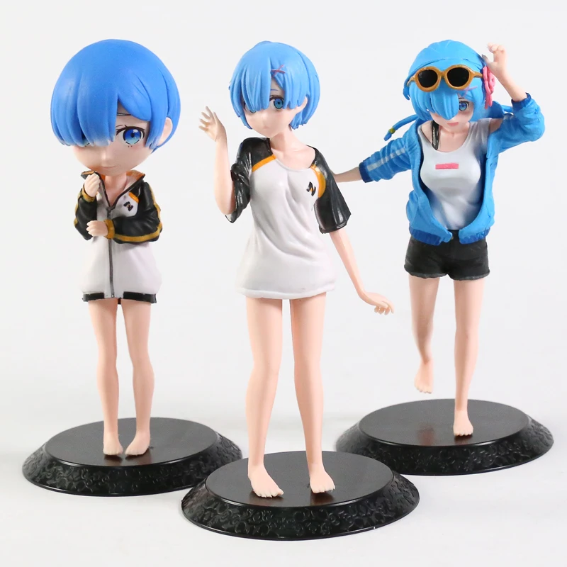 

Re Zero Начальная жизнь в другом мире Rem ПВХ Фигурки игрушки 3 шт./компл.