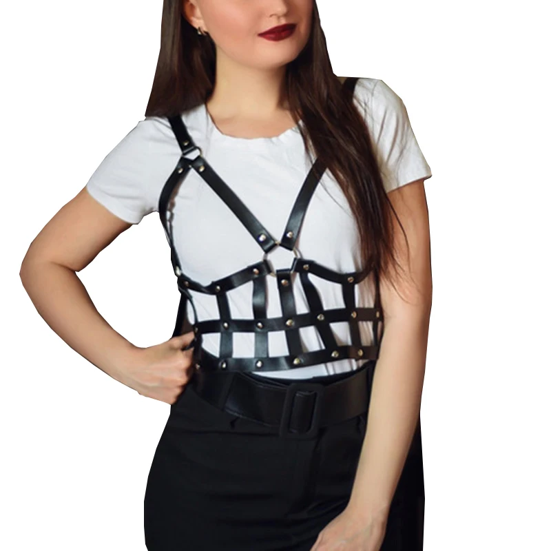 Leather Bra Chest Body Sexy Women Harness Bridal Garters Goth Seks Belts Waist Bondage Cage Erotic Garter Belt Suspender Lingeri |