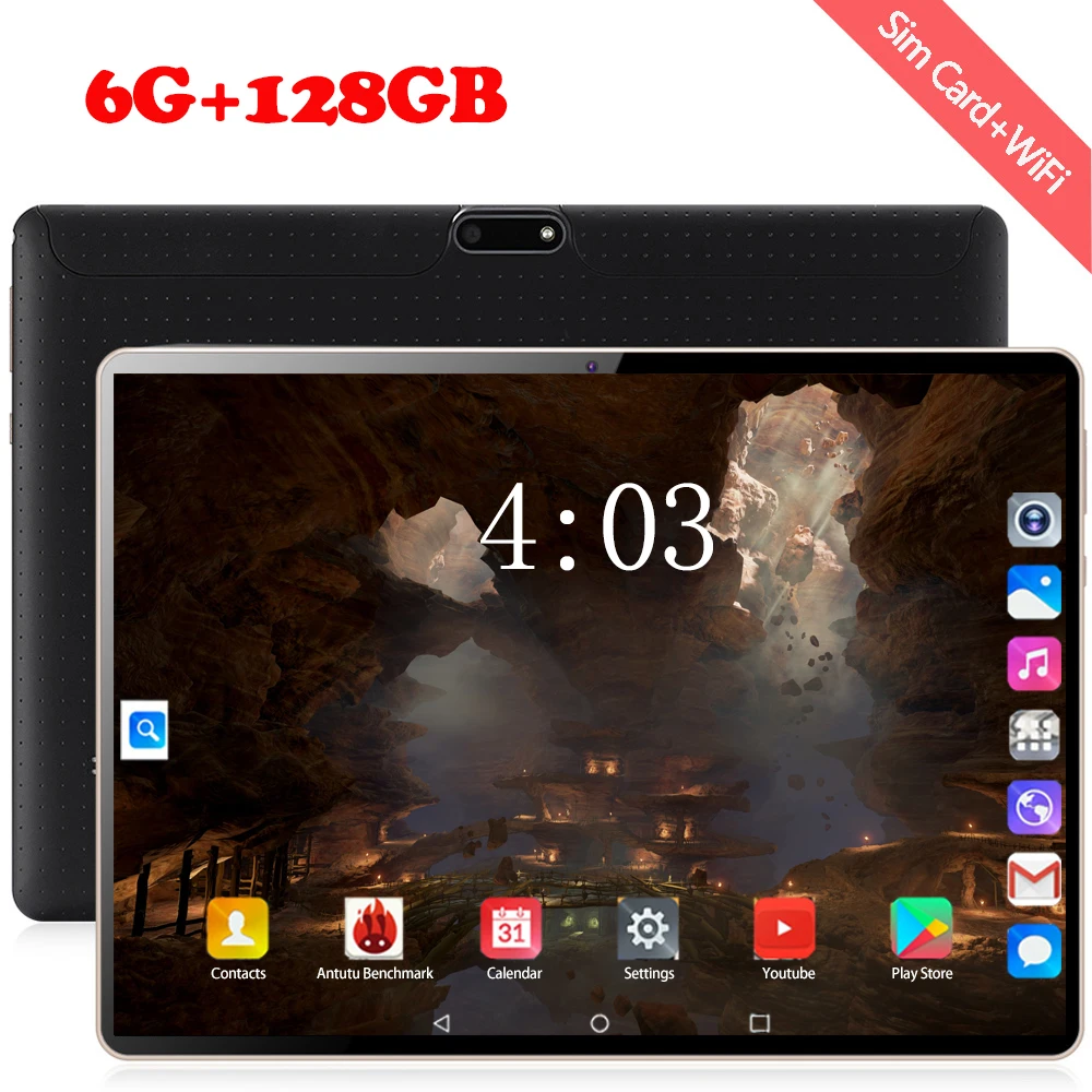 Планшет с 10 1 дюймовым дисплеем восьмиядерным процессором ОЗУ 6 ГБ ПЗУ 64 2020 Android 8