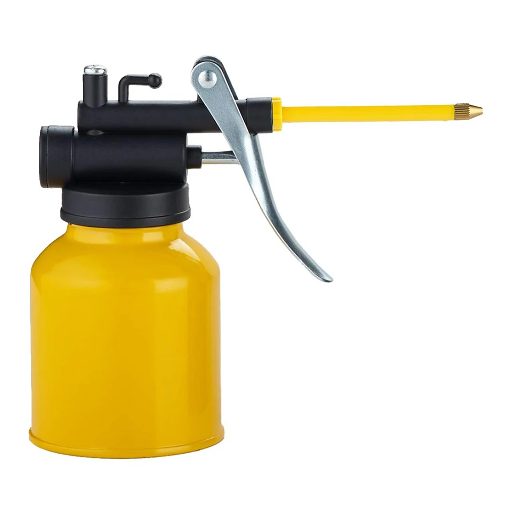 

Hardware Tool Transparent Oil Can Hand Pump Yellow 250ml Straight Flexible Refueling 2021 NEW Pot High Pressure Oiler Oil Gun