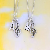 1 pcs music neckace treble clef jewelry best friend gift bff gifts necklace music teacher gift initial necklace
