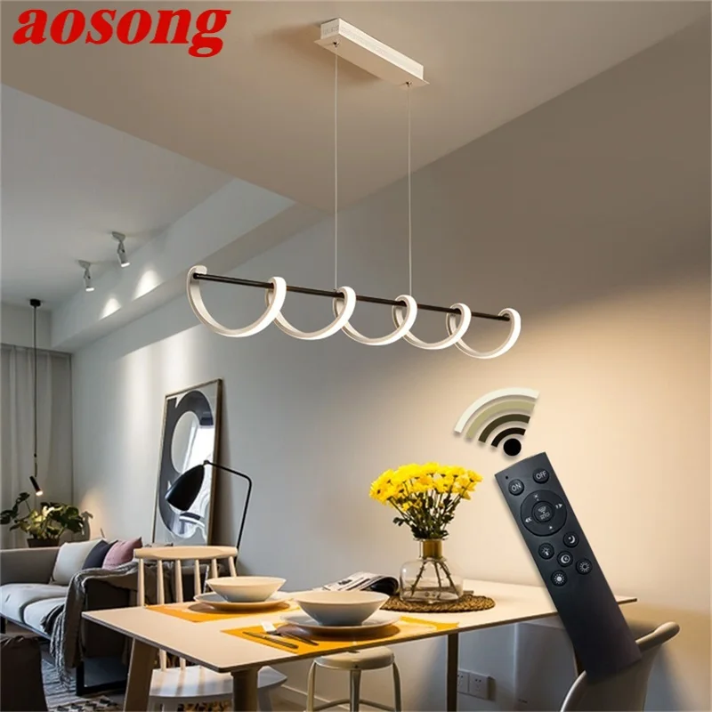 

AOSONG Pendant Lights Dimmable with Remote Control 220V 110V Modern Fixtures Decorative For Home Dining Room Restaurant