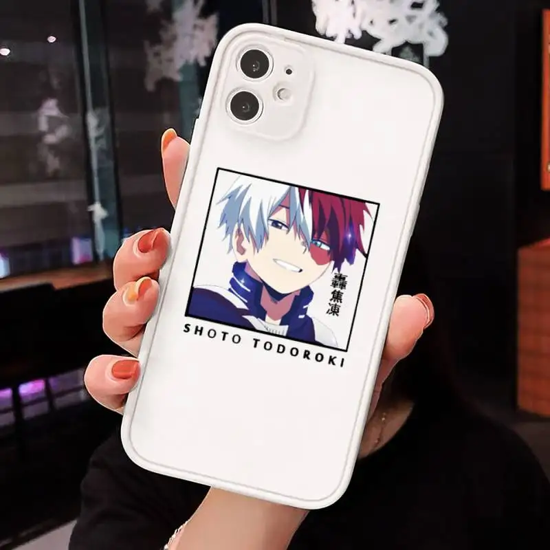 

Hot Japanese Anime My Hero Academia Phone Case matte transparent For iphone 7 8 11 12 plus mini x xs xr pro max cover