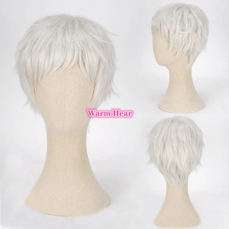 

Anime The Promised Neverland Norman Short Wig Cosplay Yakusoku No Neverland Heat Resistant Synthetic Hair Party Wigs + a wig cap