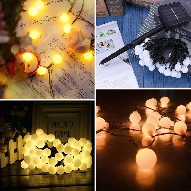 

New 20LEDS 5M Solar Lamp Power LED String Fairy Lights Solar Garlands Garden Christmas RGB Whtie Blue Wedding Decor for Outdoor