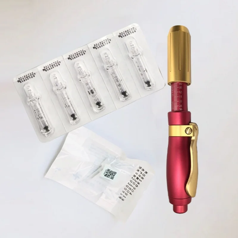 Один набор золотой красный гиалурон Ручка Шприц конвертер гиалуроновая инъекция