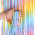 Фоновая занавеска с бахромой из мишуры, 2 м