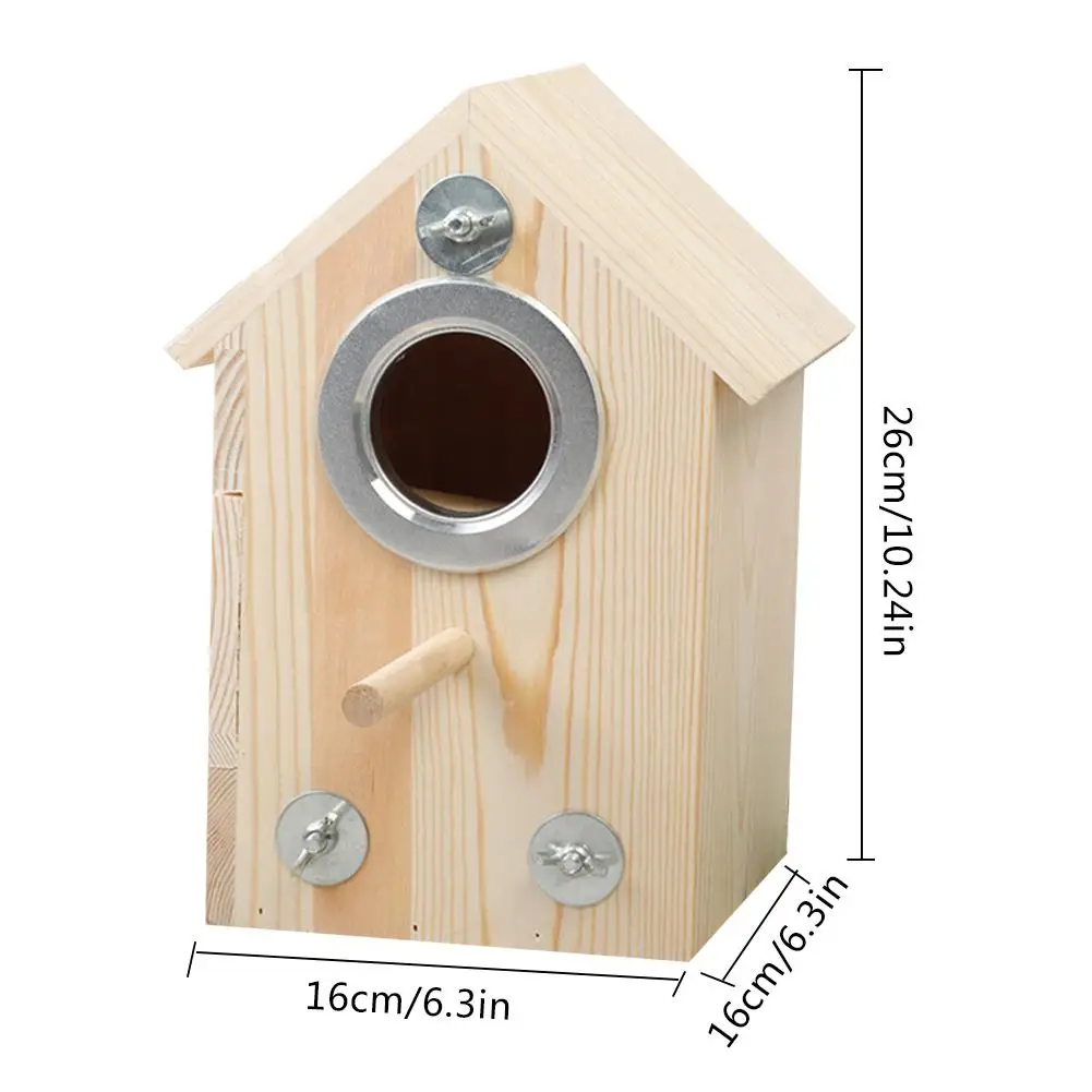 Pet Bird House Wooden Side Opening Breeding Box Nest Feeder Budgerigar Parrot Incubator Cage Home Balcony Decoration | Дом и сад