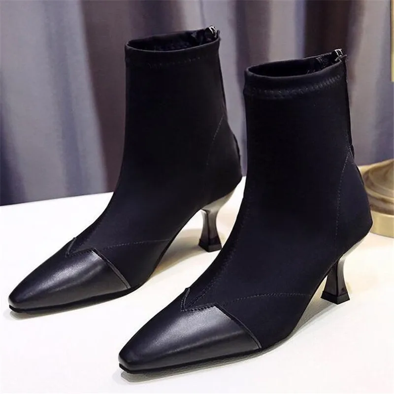 

Stiletto high heel women's boots 2021 new fashion color matching pointed riding boots women casual platform zipper womens shoes