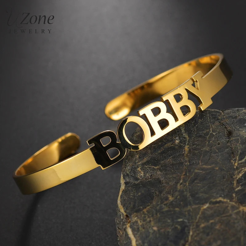 UZone полые пользовательские имя браслет браслеты персонализированные из