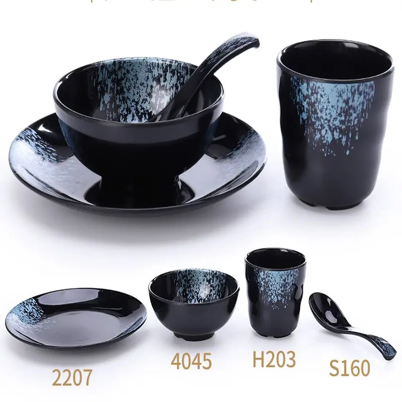 Набор посуды для отеля и ресторана элегантные блюда тарелки синего цвета с