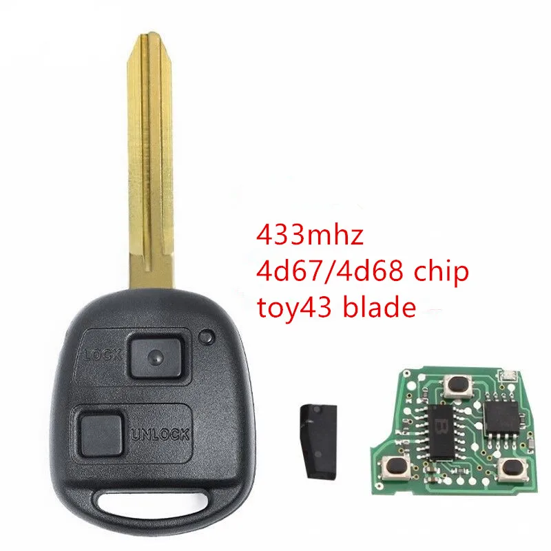 Дистанционный Автомобильный ключ с чипом 4D67/4D68 для Toyota Camry Land Cruser 120 Prado 2/3 кнопки 315