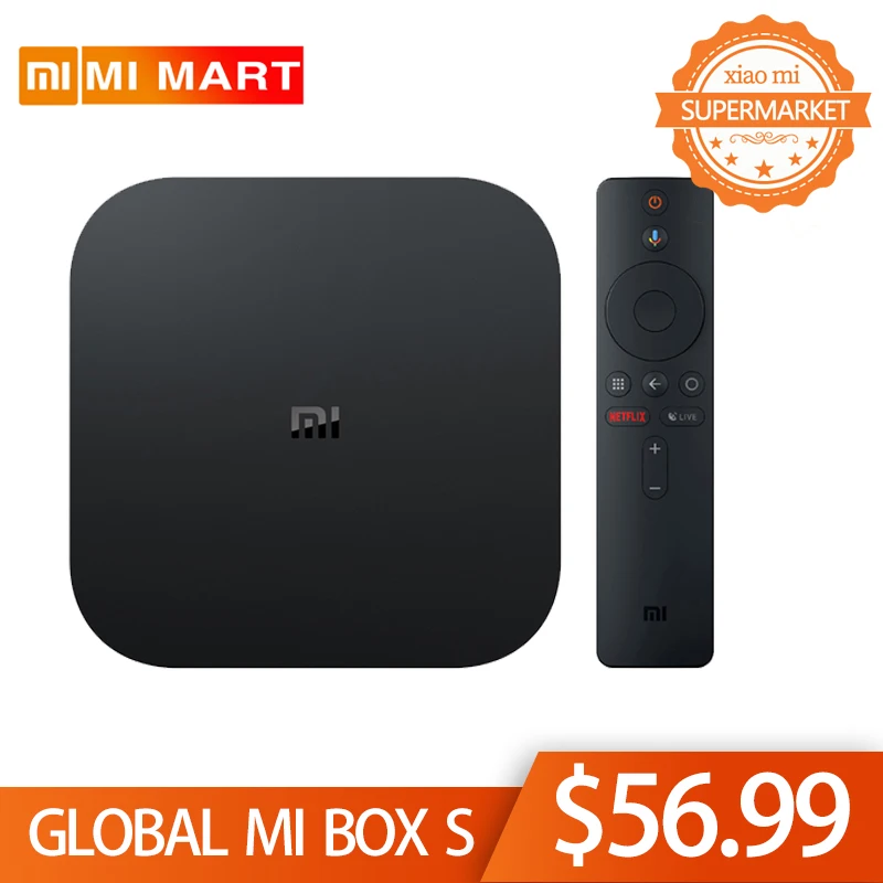 Оригинальный Xiaomi mi ТВ приставка S 4K HDR Android tv 8 1 Ultra HD 2G 8G wifi Google Cast Netflix телеприставка