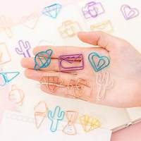 10 pcslot cute heart ice cream metal bookmark paper clip material escolar bookmarks for book kawaii stationery school supplies