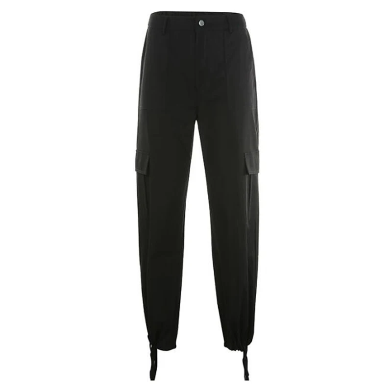 Женские штаны карго в стиле хип-хоп свободные брюки бойфренда с высокой талией и