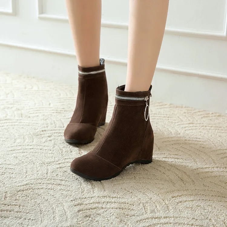 Big Size 9 10 11 12 13 boots women shoes ankle for ladies woman winter Solid color round head heel | Обувь