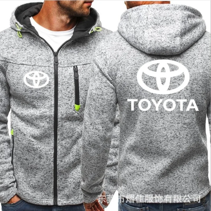

2021 Модные мужские зимние осенние мужские мотоциклетные толстовки TOYOTA хлопковые повседневные мужские пальто с капюшоном на молнии