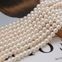 real pearl white natural freshwater pearl necklace 9 10mm grade aa round shaped beads 37cm diy strand for gift jewelry accessory