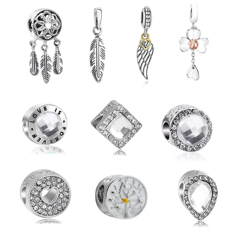 2 шт./лот Серебряное перо колесо обозрения Подвеска подходит для бренда шармы