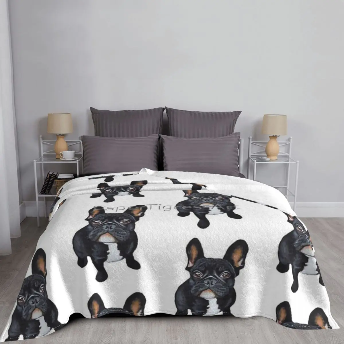 

French Bulldog Blanket Bedspread Bed Plaid Sofa Bed Covers Plaids And Covers