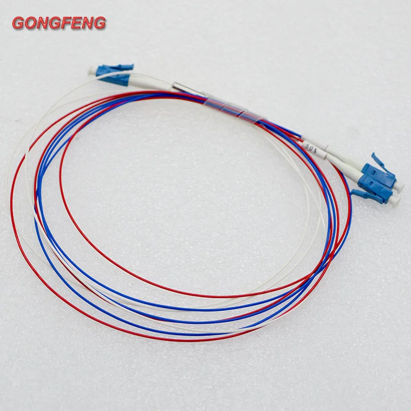 10pcs New Mini Optic Fiber Splitter 0.9mm Steel Tube SM LC UPC 1x2 Pull Cone 50:50 Fiber Optic Splitter Special Free Shipping