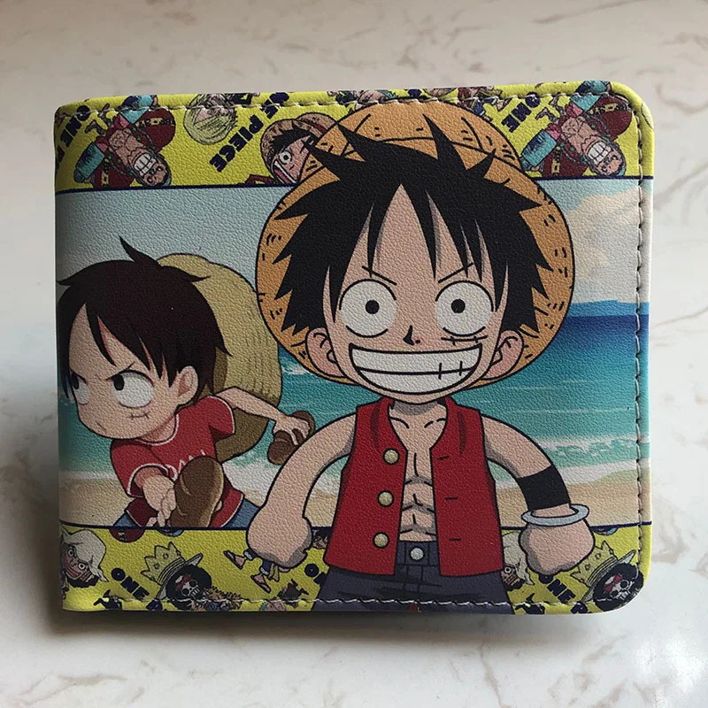 

New Arrival Anime One Piece Cosplay PU Leather Short Wallet Men Women Fashion Cartoon Money Purse Students Creative Coin Pocket