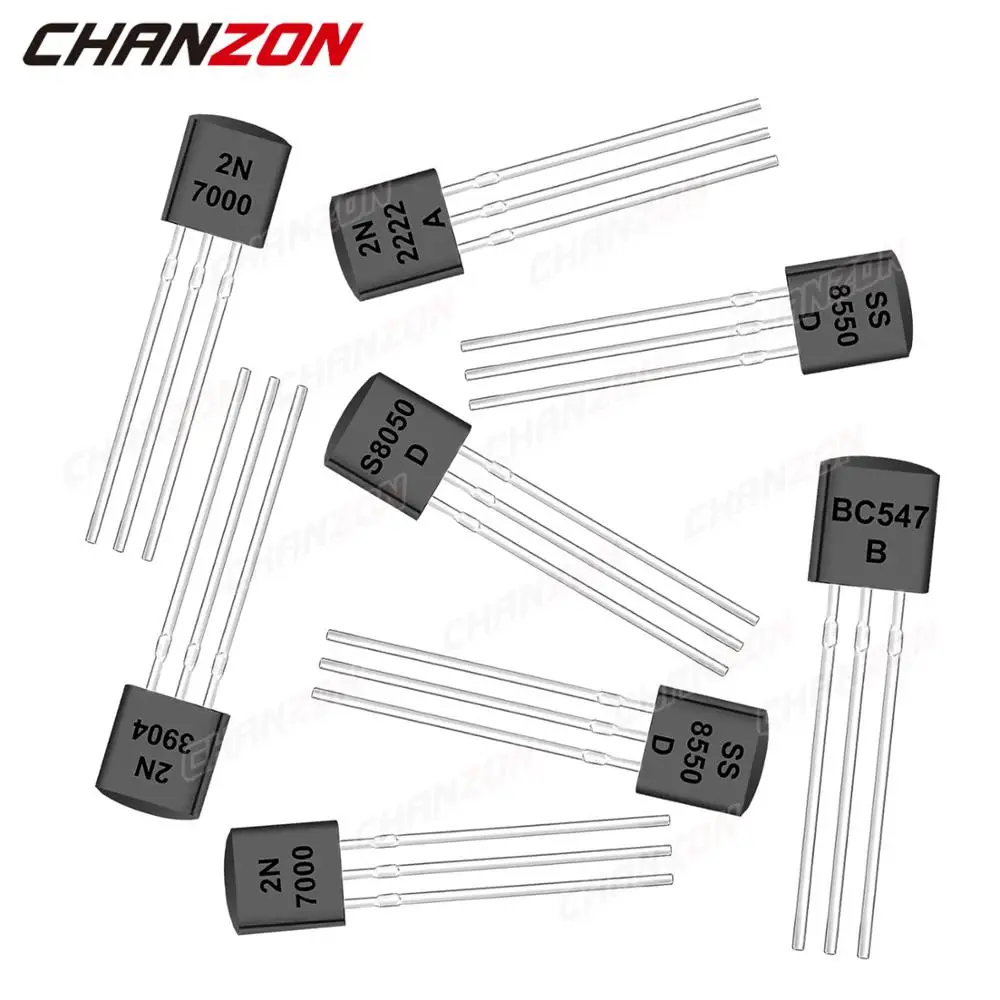 400pcs TO-92 NPN PNP Transistor Kit Assortment BC547 2N7000 2N3904 2N5551 BC337 BC557 2N3906 2N2222A S8050 2N5401 BC327 2SC1815