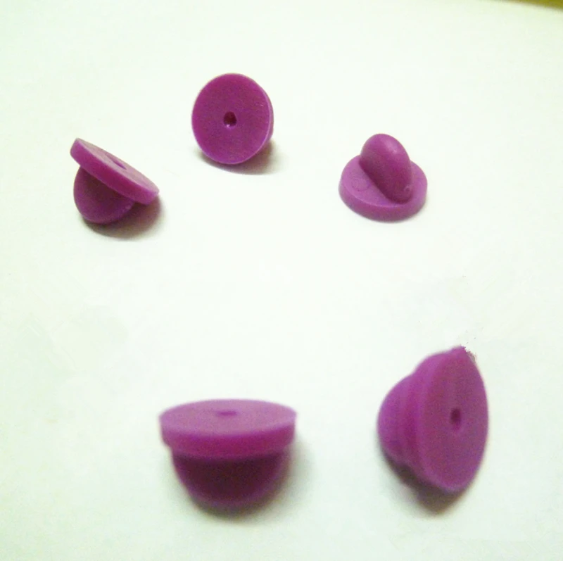 Purple Pin Back 50 шт./упак. безопасности брошь металлический замок резиновая Красочные шпильки кнопка «назад» застежки пряжки для булавка брошь база ювелирные изделия аксессуары - Цвет: Purple Pin Back
