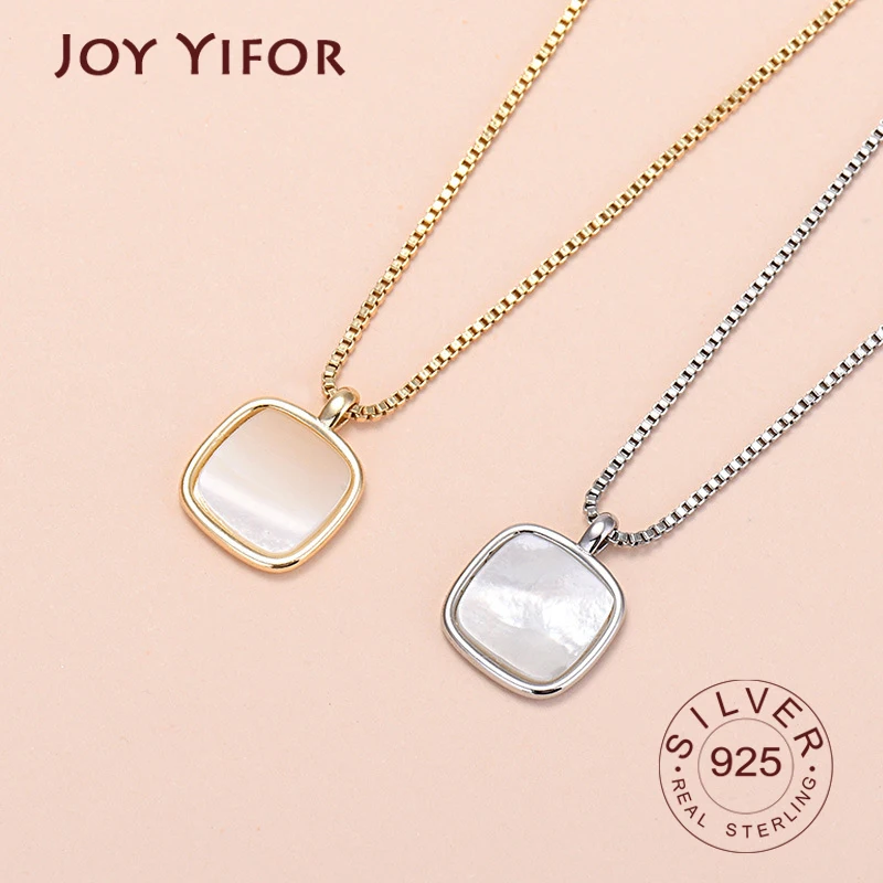 Ожерелье из стерлингового серебра 925 пробы ожерелье с квадратным камнем черной