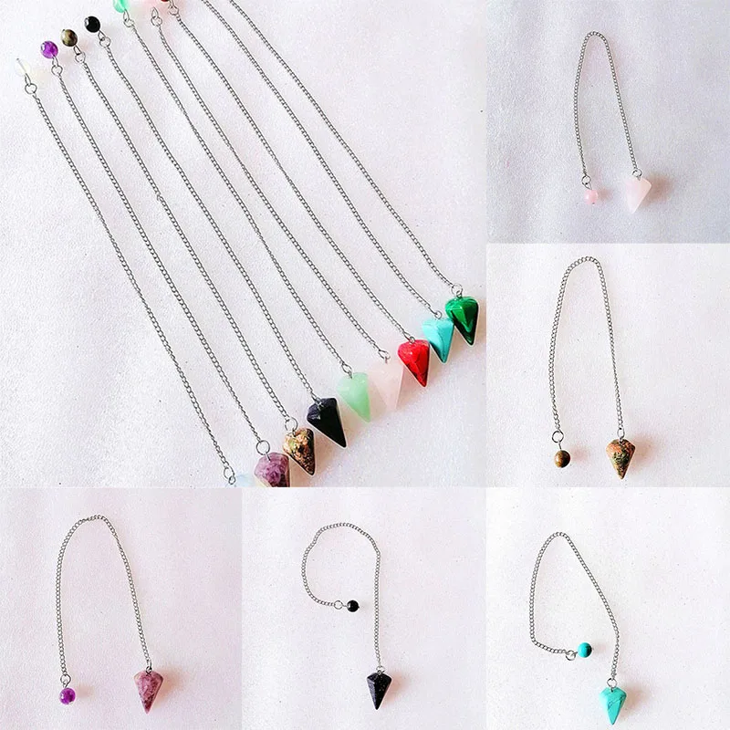 

Natural Gem Stone Lapis Opal Crystal Quartz Hexagonal Pendulum Reiki Charm Pendulum Pendants DIY Jewelry Making Necklaces 1Pcs