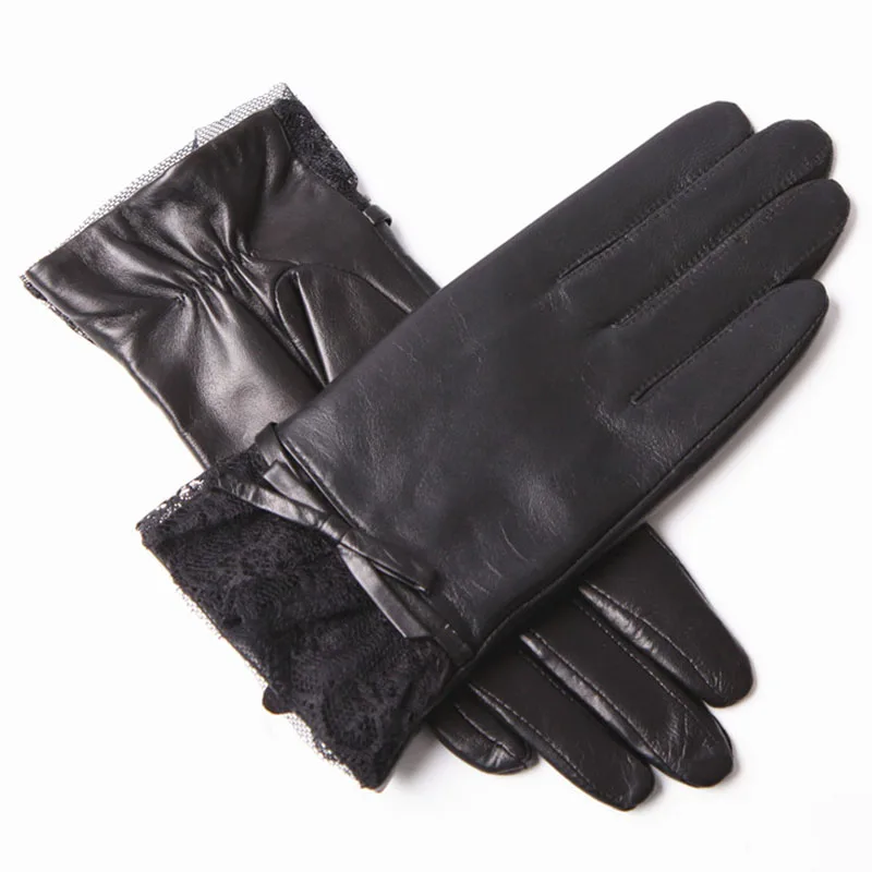 Новые женские зимние перчатки из натуральной кожи с бархатной подкладкой милые
