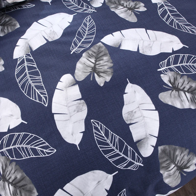 Новое поступление голубой пододеяльник с принтом в виде листьев дерева 100% хлопок