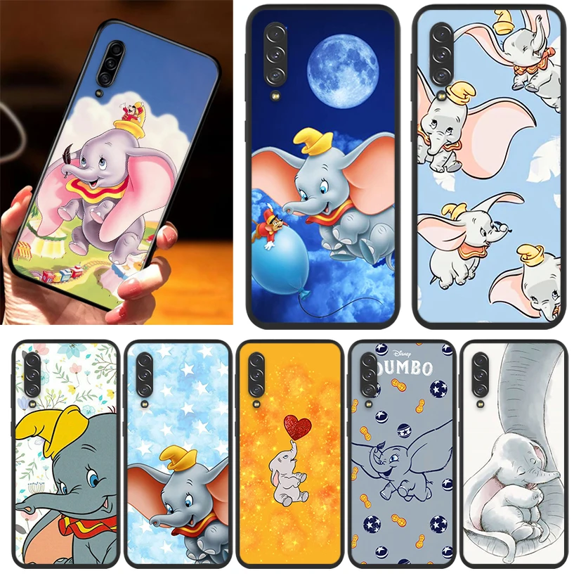 

For Samsung Galaxy A90 A80 A70 S A60 A50S A30 S A40 S A2 A20E A20 S A10S A10 E Phone Case Dumbo cute Disney Black Soft